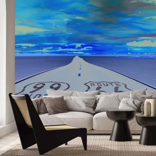 Papier peint  Route 66 au coucher du soleil