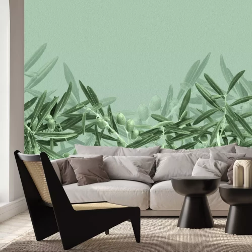 Papier peint  Branches d'olivier subtiles dans la verdure