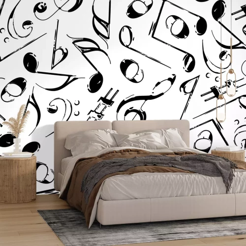 Papier peint  Différentes notes de musique