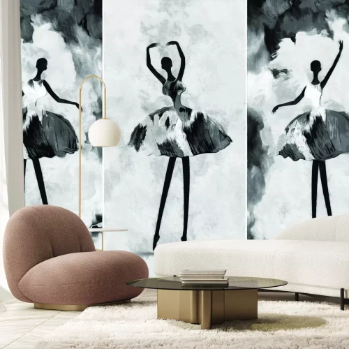 Papier peint  Ballets peints en noir et blanc