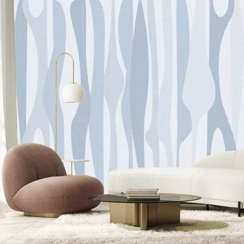 Papier peint  Motif ondulé gris délicat