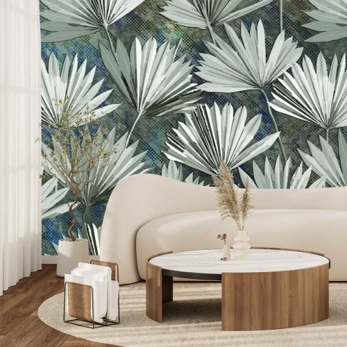 Papier peint  Imitation d'un éventail d'acier de feuilles