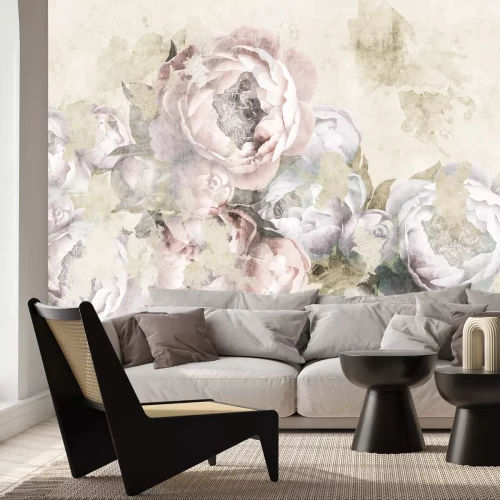Papier peint  Fleurs délicates de pivoine rose