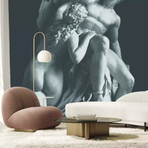 Papier peint  Femme et homme dans un motif sculptural