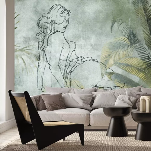 Papier peint  Formes féminines parmi la végétation tropicale