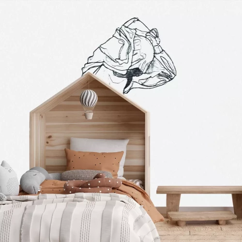 Papier peint  Croquis d'une silhouette féminine sur fond blanc