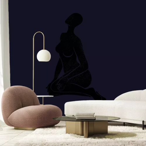 Papier peint  Dessin sensuel d'une femme en noir