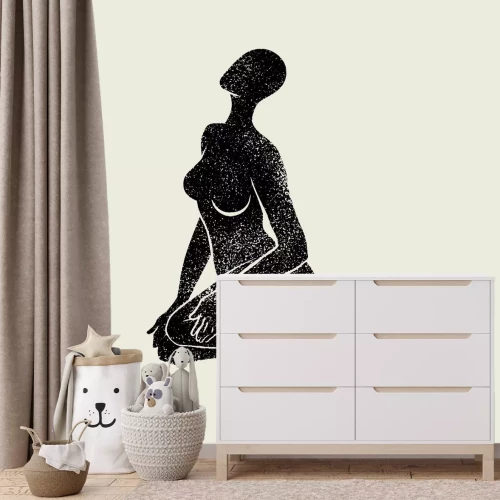 Papier peint  Dessin sensuel d'une femme en noir