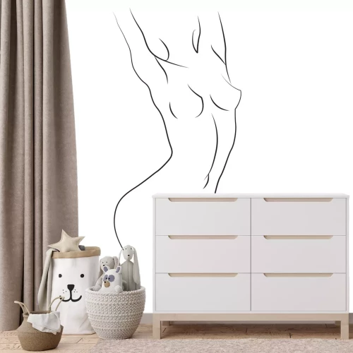 Papier peint  Croquis d'une silhouette féminine allongée