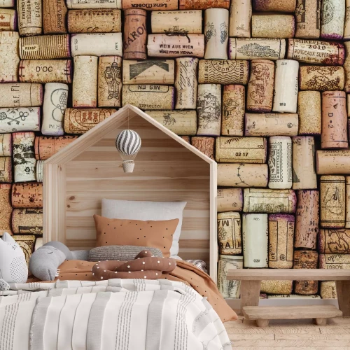 Papier peint  Motif avec bouchons de vin