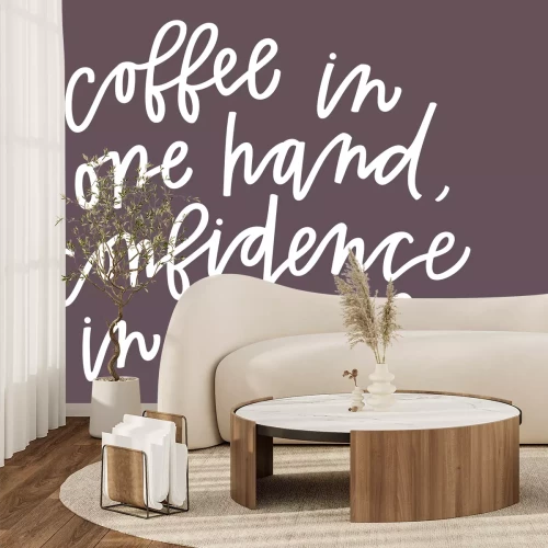 Papier peint  Inscriptions de café sur fond marron