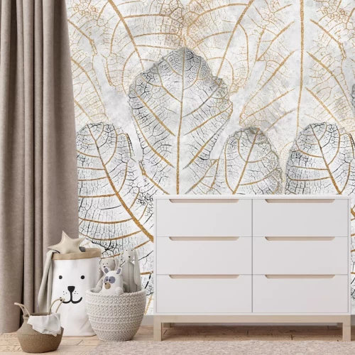 Papier peint  Maille délicate de feuilles motif botanique