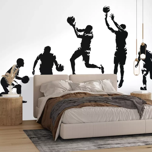 Papier peint  Sportifs s'entraînant au basketball