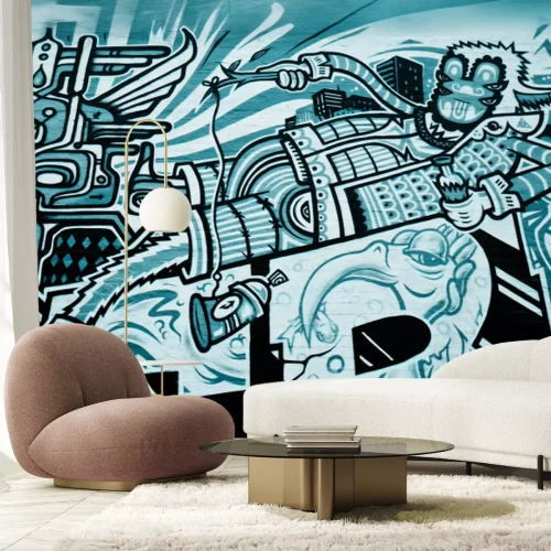 Papier peint  Graffiti avec des figures abstraites