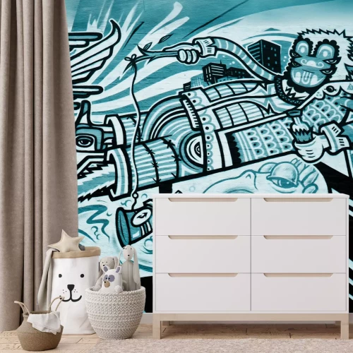 Papier peint  Graffiti avec des figures abstraites