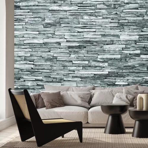 Papier peint  Imitation d’un mur en pierre grise