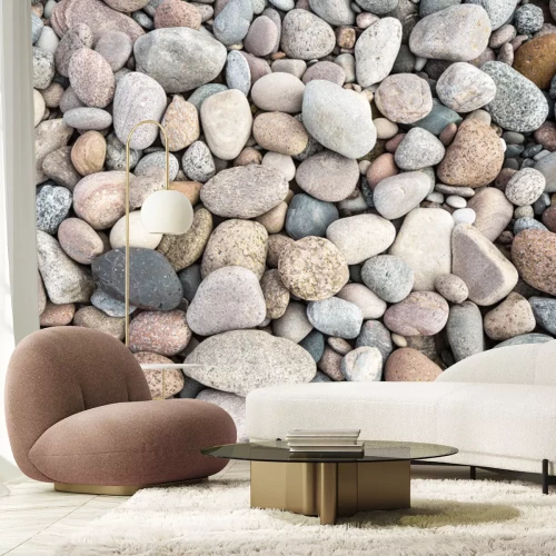 Papier peint  Structure en gros plan des pierres sur la plage