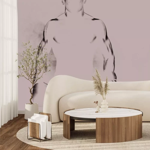 Papier peint  Homme musclé portant des gants de boxe