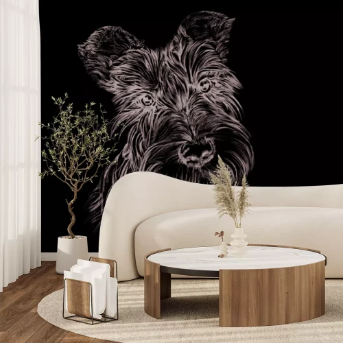 Papier peint  Portrait réaliste d'un chien Scottish Terrier