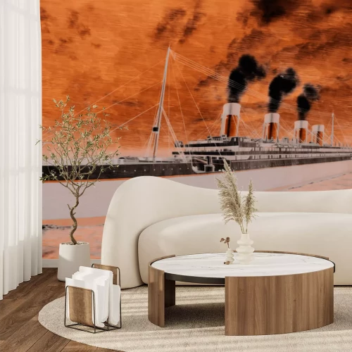 Papier peint  Grand navire de croisière sur la mer