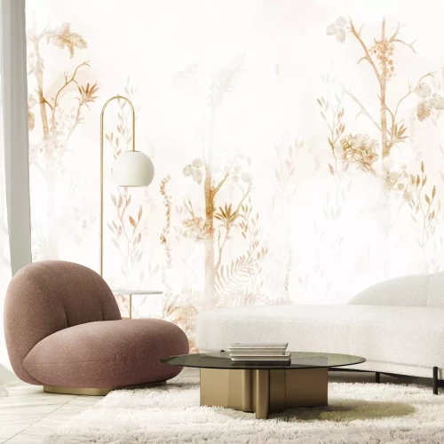 Papier peint  Forêt tropicale dans le brouillard sépia