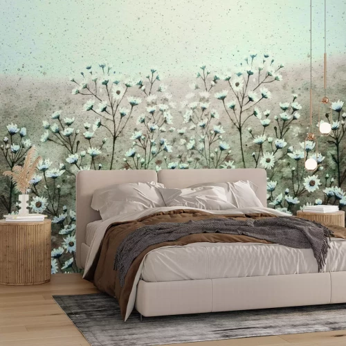 Papier peint  Pré peint avec des fleurs de marguerite