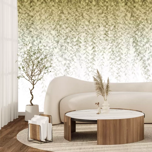 Papier peint  Vignes brunes suspendues avec des feuilles