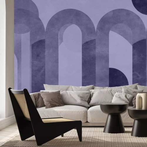 Papier peint  Arches marron avec des cercles