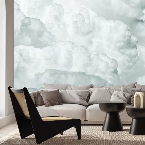 Papier peint  Nuages blancs et gris dans le style scandinave