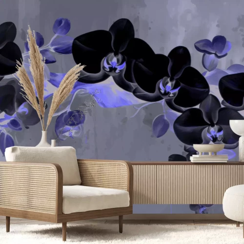 Papier peint  Fleurs d'orchidée blanches peintes