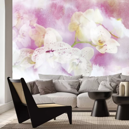 Papier peint  Fleurs d'orchidée peintes