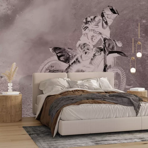 Papier peint  Homme roulant à moto