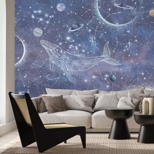 Papier peint  Baleine dans l’espace abstrait