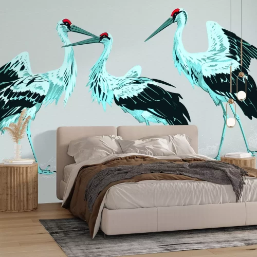 Papier peint  Grues japonaises