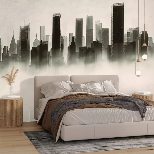 Papier peint  Grands immeubles dans le brouillard