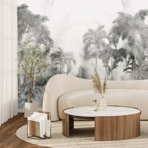 Papier peint  Jungle dans le brouillard paysage tropical