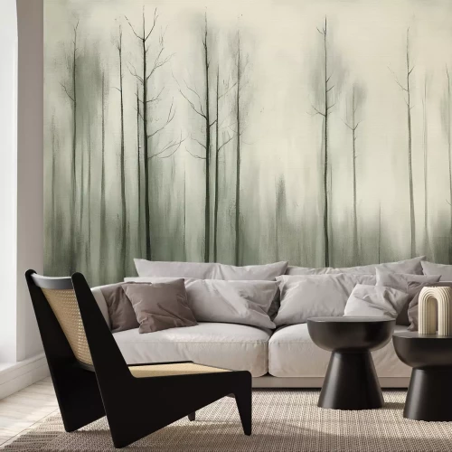 Papier peint  Bosquet de bouleaux dans une composition pittoresque