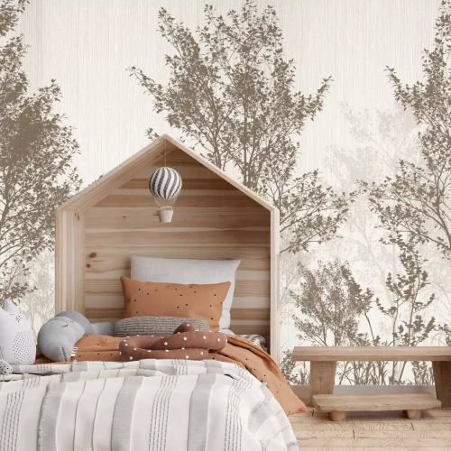 Papier peint  Arbres et plantes dans des tons bruns