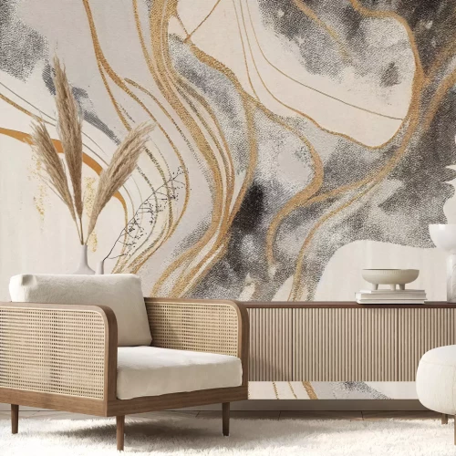 Papier peint  Portrait abstrait moderne d’un homme sur un fond texturé