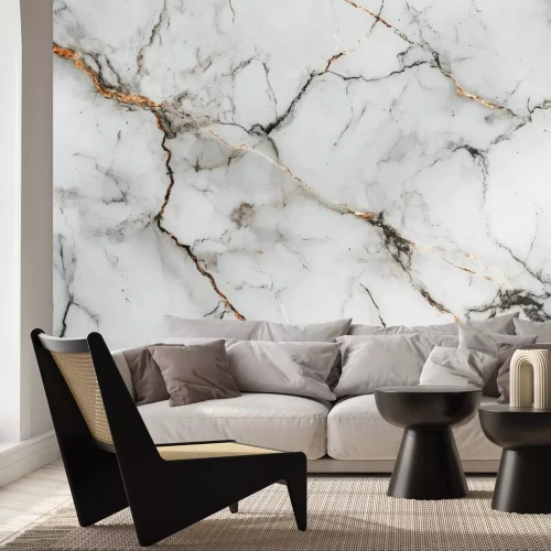 Papier peint  Marbre blanc, texture de pierre fond