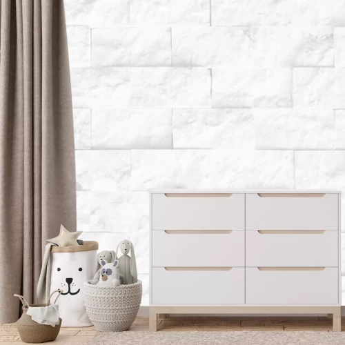 Papier peint  Cutting background marble wall rectangular, natural black white marble texture