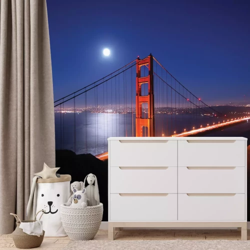Papier peint  Paysage nocturne du pont Golden Gate