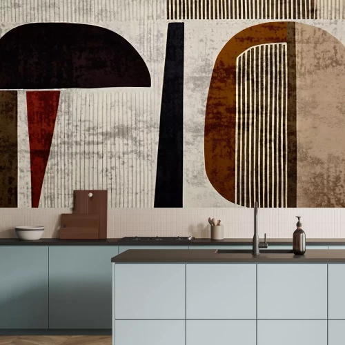 Papier peint  Formes géométriques abstraites sur fond en carton motif moderne