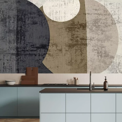 Papier peint  Formes géométriques sur fond texturé