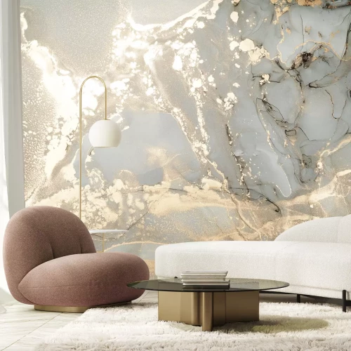 Papier peint  Texture marbrée élégante avec des éléments dorés
