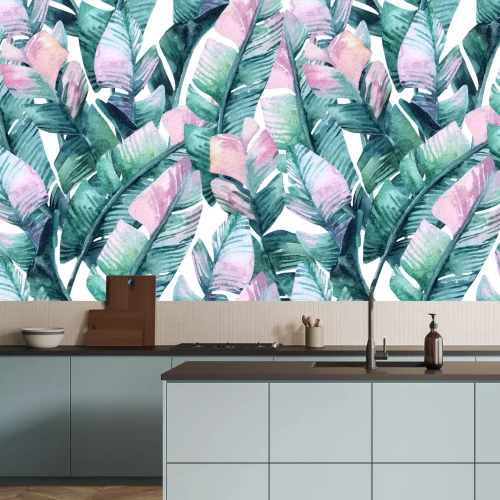 Papier peint  Feuilles de bananier en style aquarelle