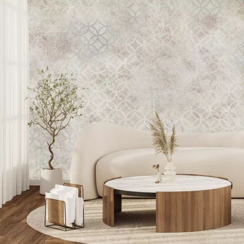 Papier peint  Motif ornemental sur une imitation de mur délicate