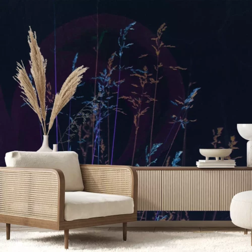 Papier peint  Herbes sauvages délicates sur un fond clair