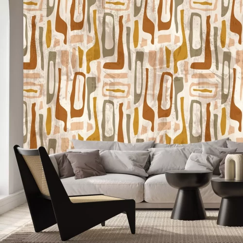 Papier peint  Formes abstraites motif de style scandinave composition moderne
