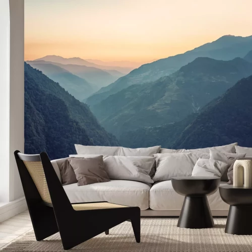 Papier peint  Montagnes au coucher du soleil paysage